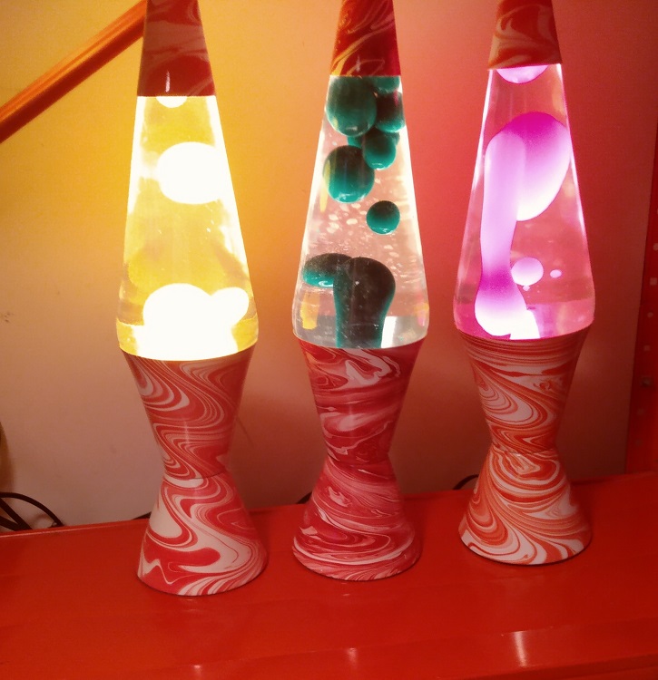 RED SWIRL LAVA LAMPS