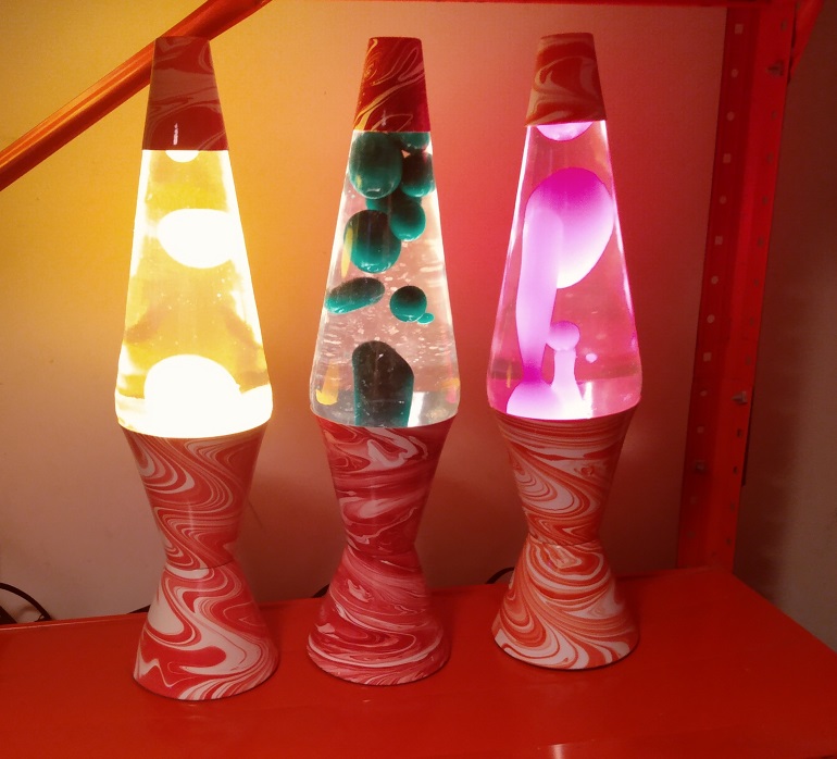 RED SWIRL LAVA LAMPS
