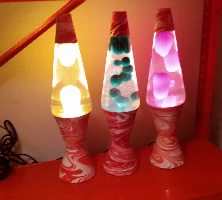 RED SWIRL LAVA LAMPS