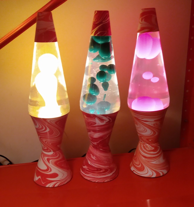 RED SWIRL LAVA LAMPS