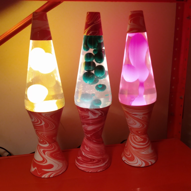 RED SWIRL LAVA LAMPS