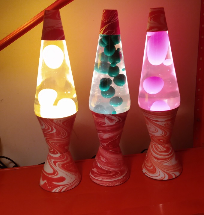 RED SWIRL LAVA LAMPS