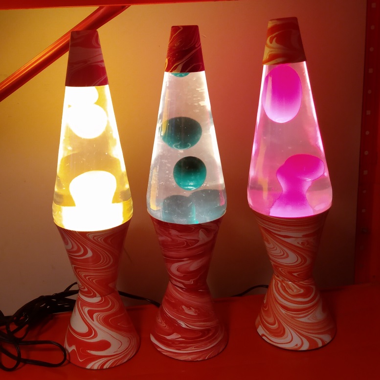 RED SWIRL LAVA LAMPS