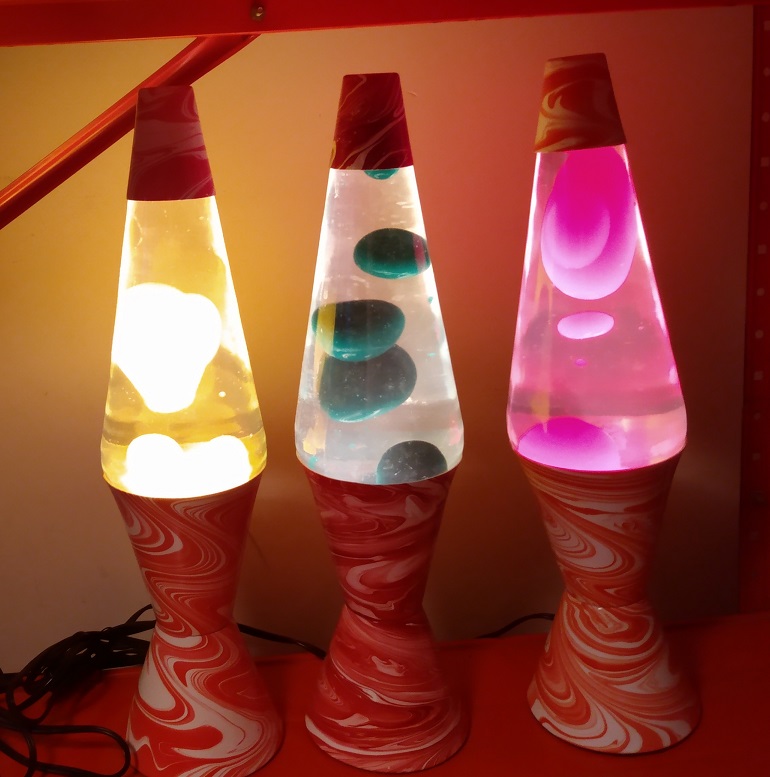 RED SWIRL LAVA LAMPS
