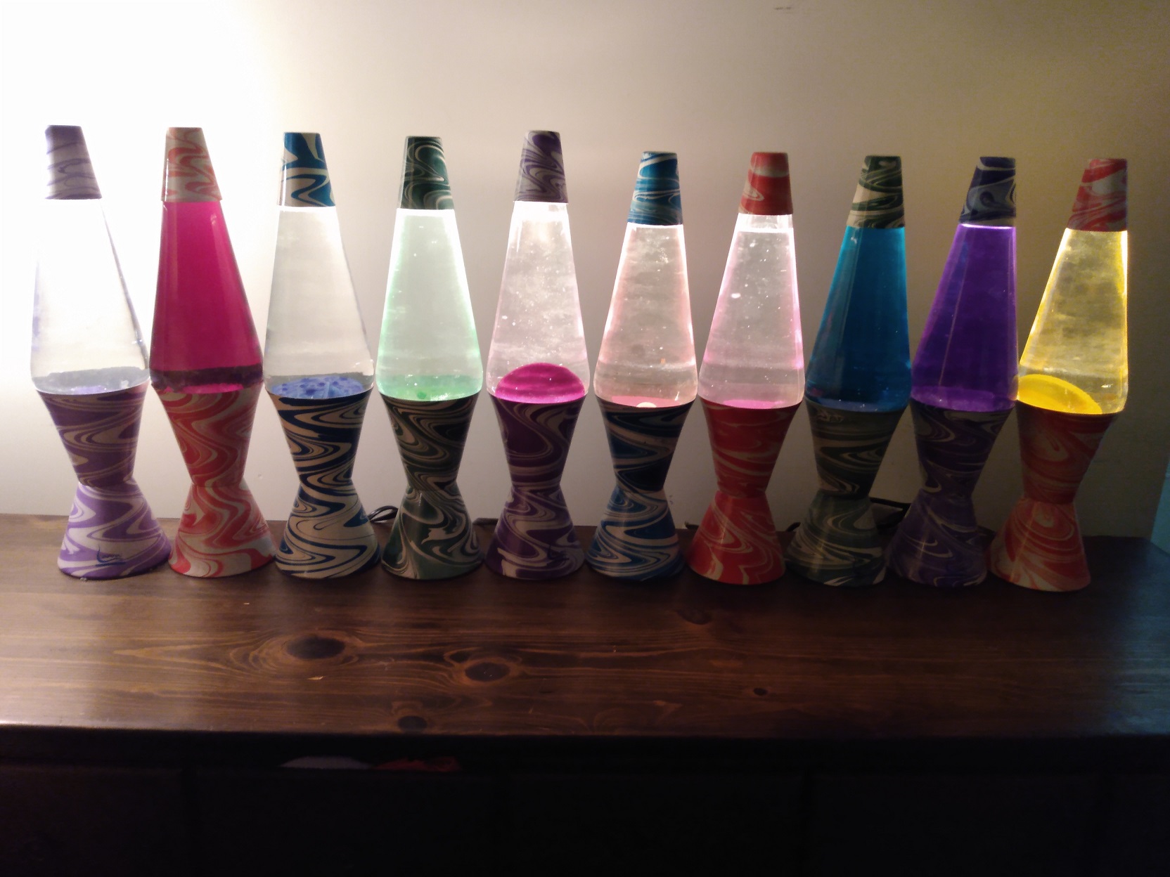 TEN PSYCHEDELIC SWIRL LAVA LAMPS
