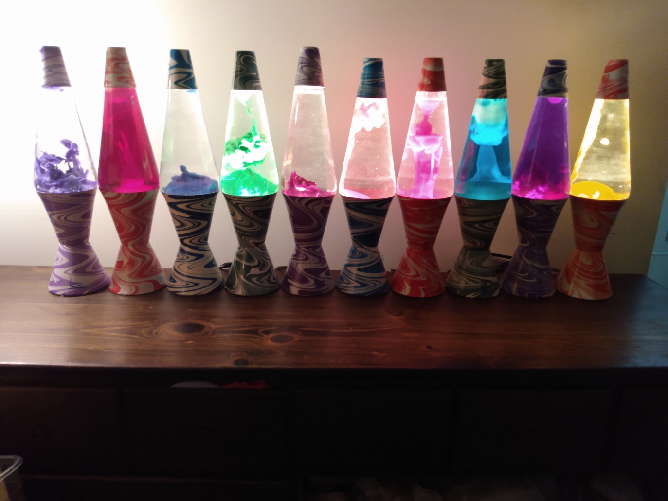 TEN PSYCHEDELIC SWIRL LAVA LAMPS