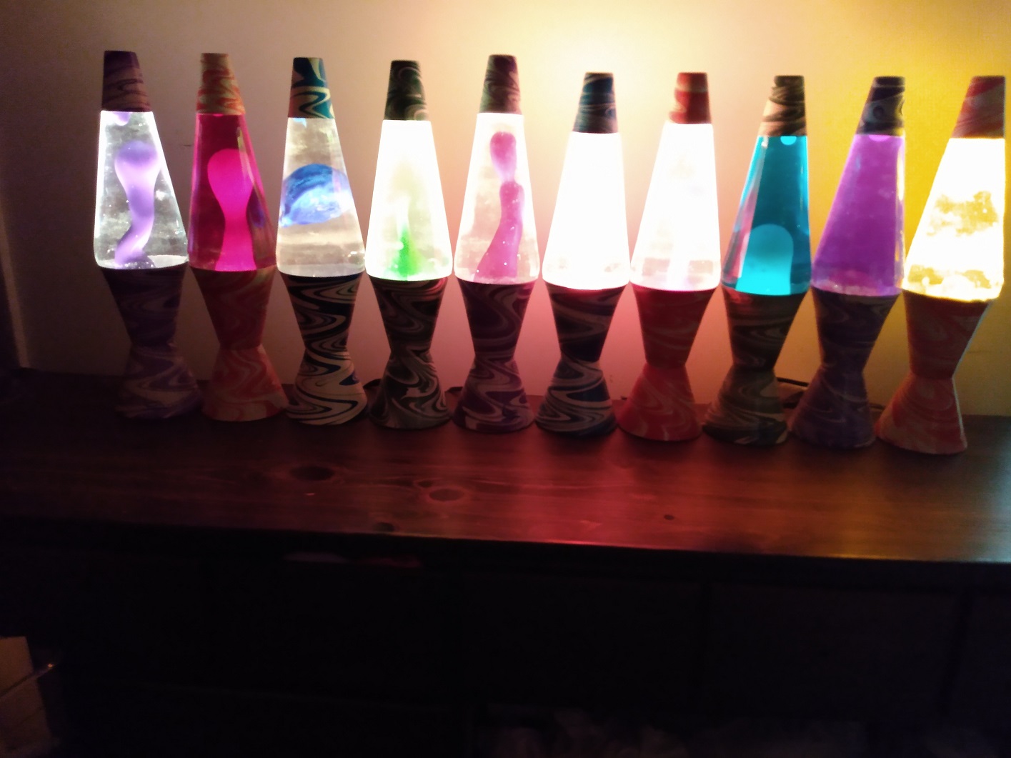 TEN PSYCHEDELIC SWIRL LAVA LAMPS