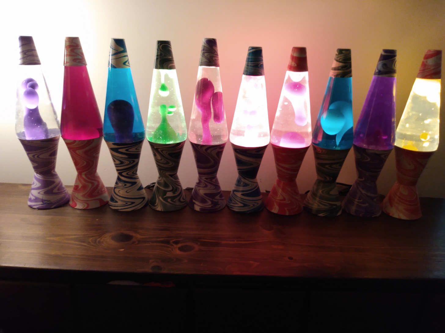 TEN PSYCHEDELIC SWIRL LAVA LAMPS