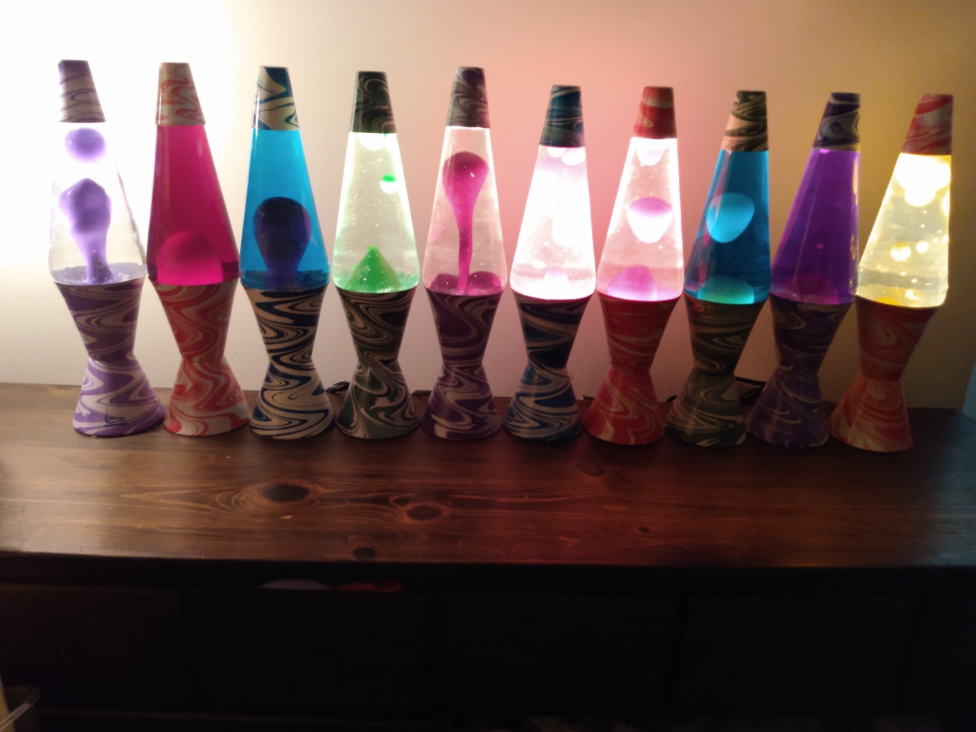 TEN PSYCHEDELIC SWIRL LAVA LAMPS
