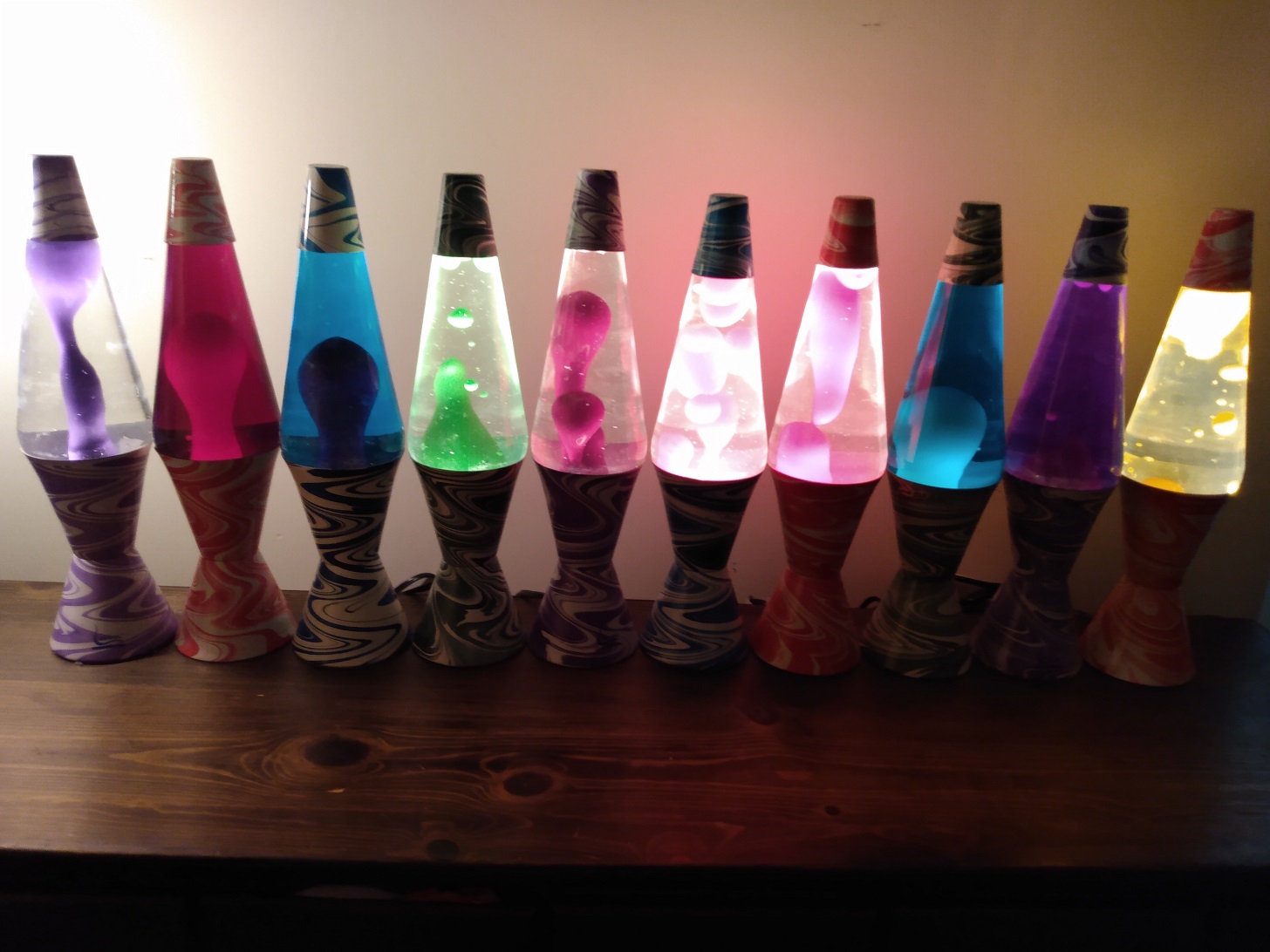 TEN PSYCHEDELIC SWIRL LAVA LAMPS