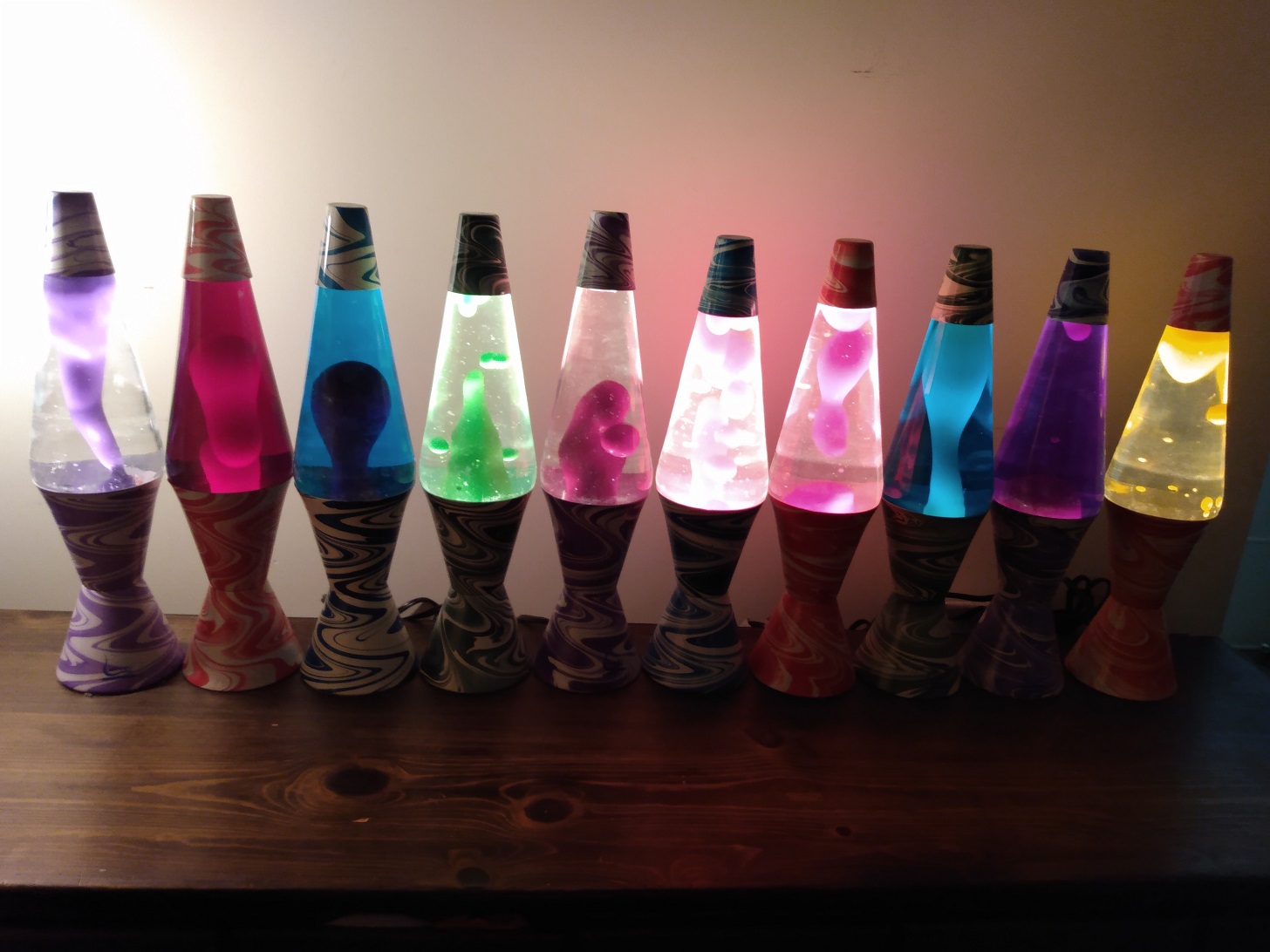 TEN PSYCHEDELIC SWIRL LAVA LAMPS