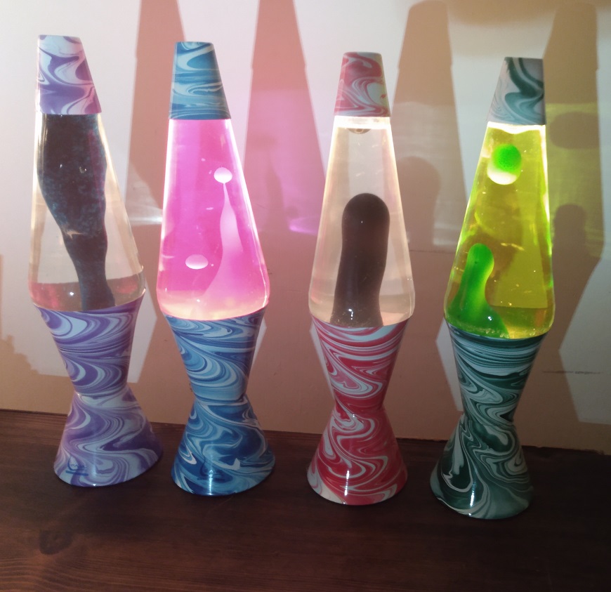 FOUR PSYCHEDELIC SWIRL LAVA LAMPS