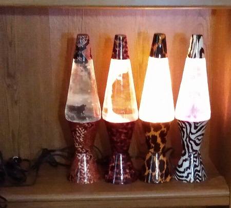 FOUR SAFARI LAVA LAMPS