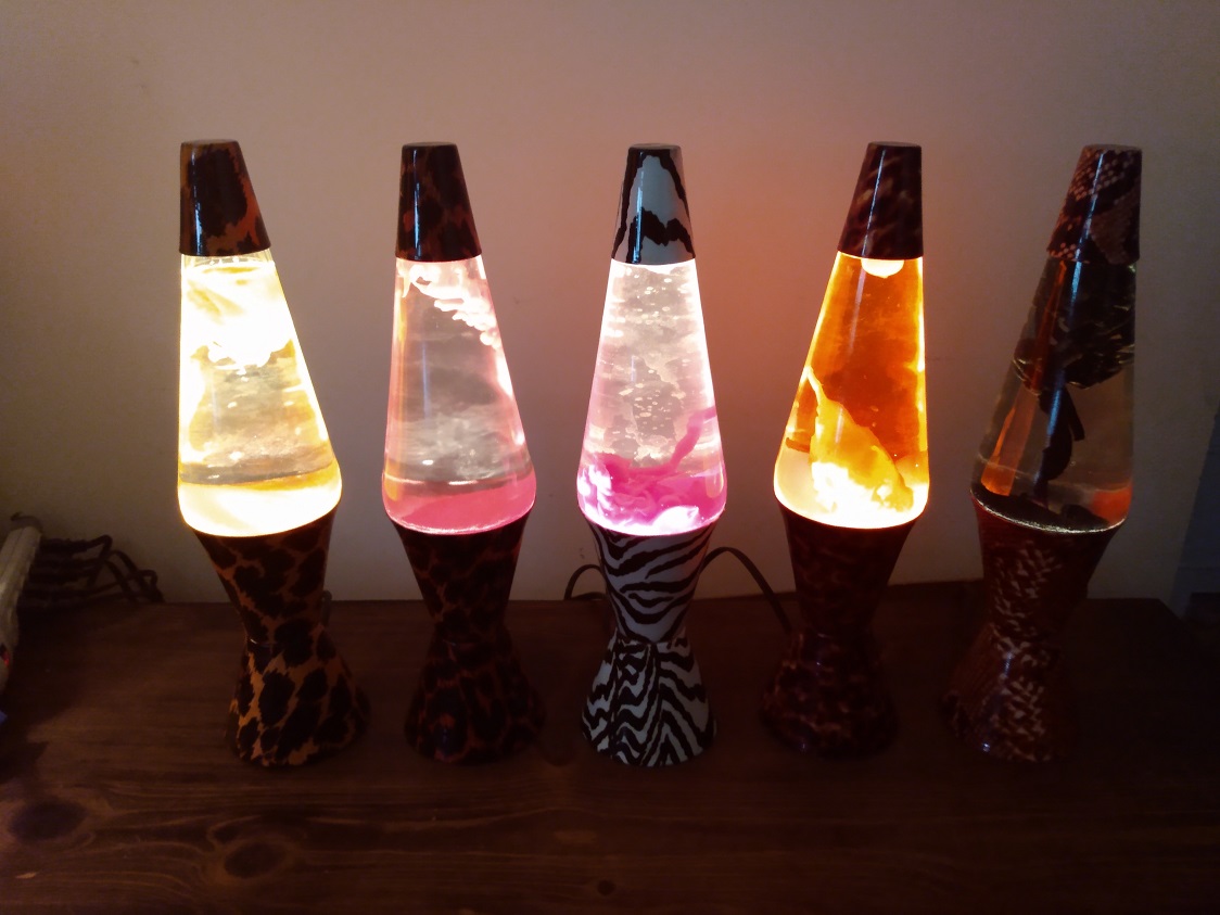 FIVE ORIGINAL SAFARI LAVA LAMPS
