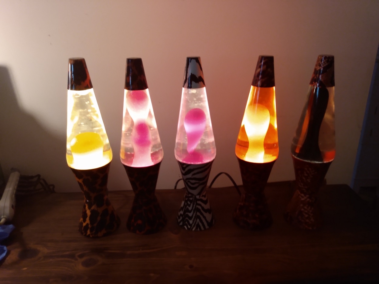 FIVE ORIGINAL SAFARI LAVA LAMPS