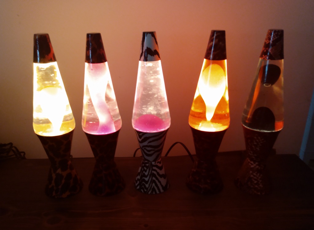 FIVE ORIGINAL SAFARI LAVA LAMPS