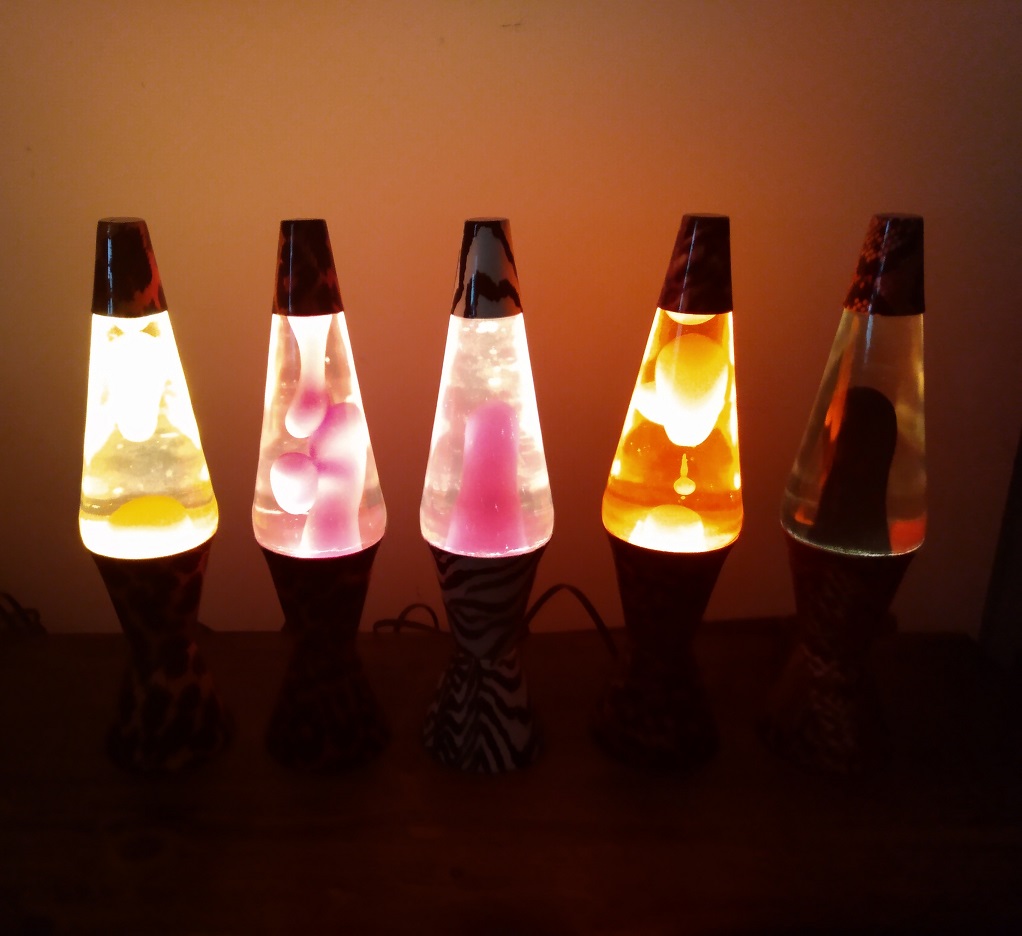 FIVE ORIGINAL SAFARI LAVA LAMPS