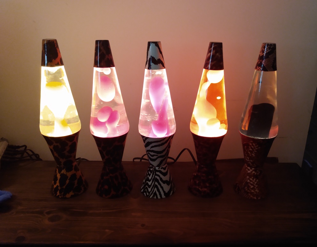 LEOPARD AND PINK ZEBRA LAVA LAMPS