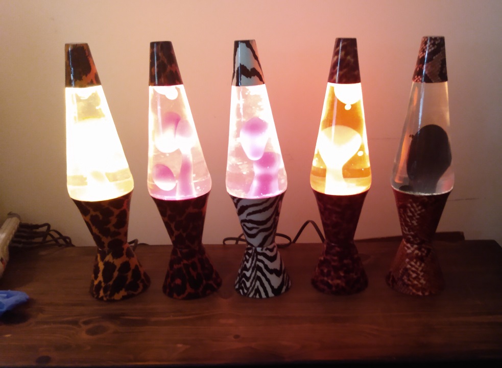 LEOPARD AND PINK ZEBRA LAVA LAMPS