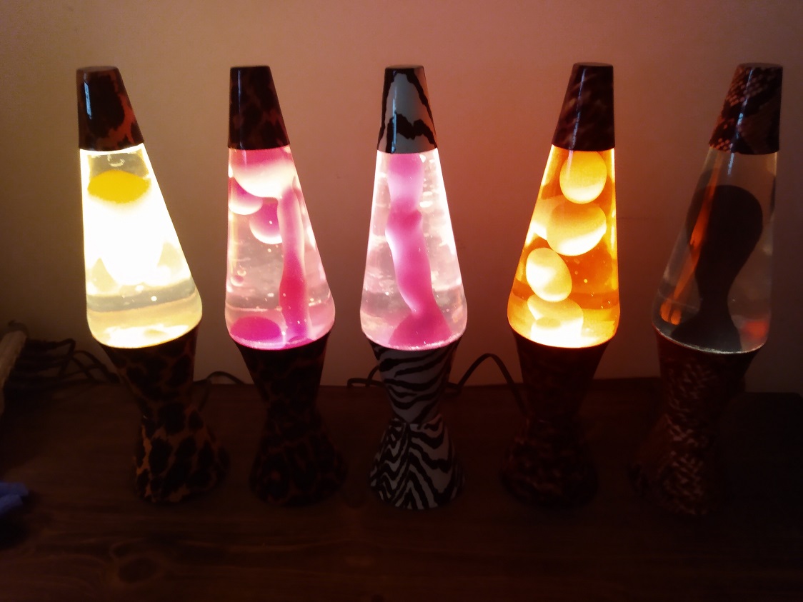 LEOPARD AND PINK ZEBRA LAVA LAMPS