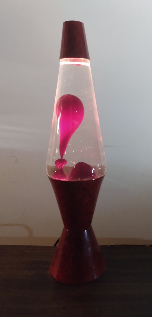 RED MARBLED LAVA LAMP